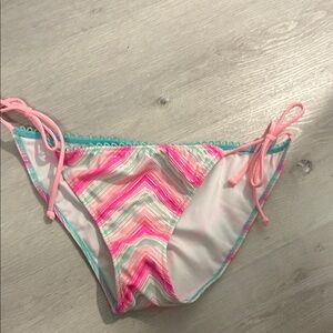 Striped Pink & Mint Side-Tie Bikini Bottoms